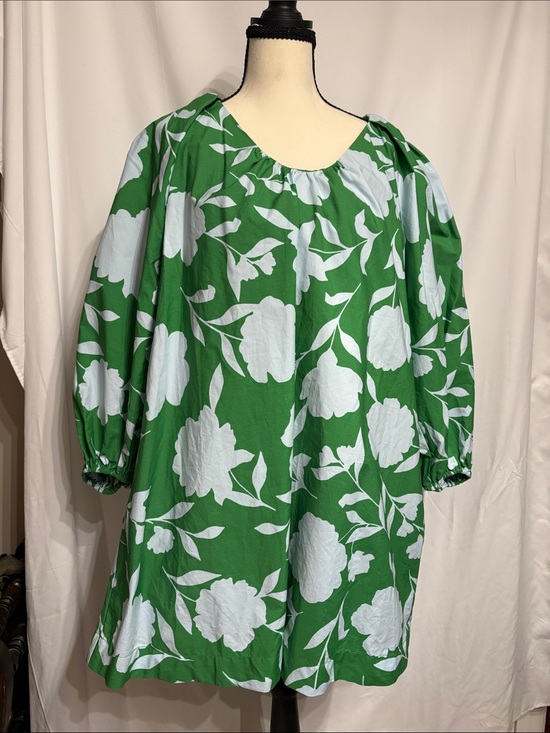 kate spade Dresses & Skirts - Kate Spade White Floral Green Dress SZ S 100% Cotton Quiet Luxury NWT